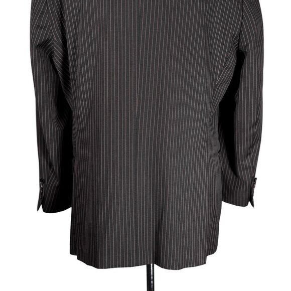 Hugo Boss Mens Suit 2 Piece Gray Pink Striped Wool Blazer Jacket 42S Pants 36x30 - Picture 10 of 16
